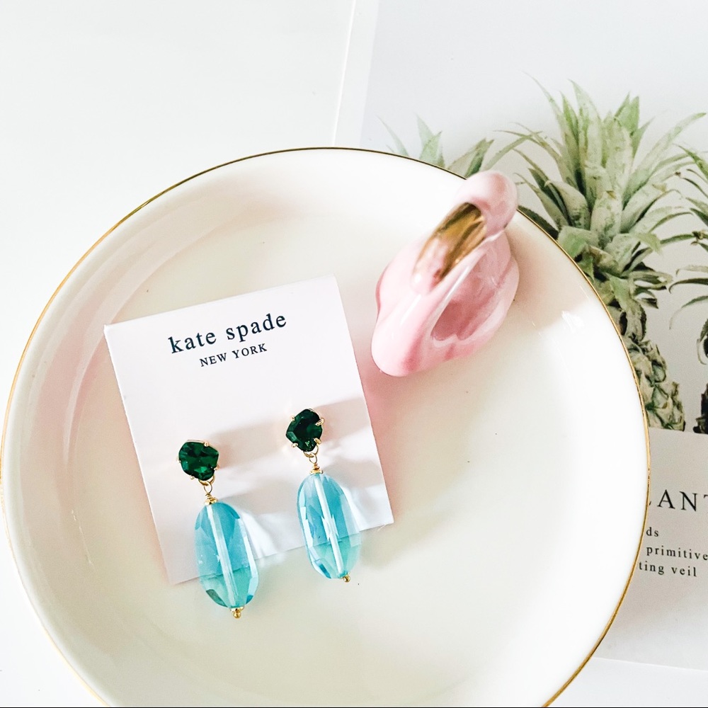 Kate Spade Treasure Trove Drop Earrings Green